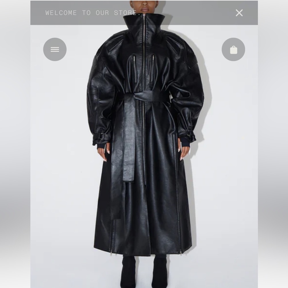 KHY Faux Leather Trench Drop 001 Size M